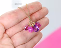- Solid Gold 14K Pink Sapphire and Pink Tourmaline Charm with a Lobster Clasp