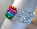 - Solid Gold 14K Pink Sapphire and Rainbow Moonstone Bracelet, Moonstone Pink Beaded Bracelet