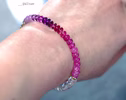 - Solid Gold 14K Pink Sapphire and Rainbow Moonstone Bracelet, Moonstone Pink Beaded Bracelet