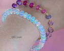 - Solid Gold 14K Purple Pink Gemstone Bracelet, Wire Wrapped Bracelet with Pink Sapphires, Rubies and Tanzanites