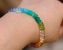 - Solid Gold 14K Rainbow Bracelet with Precious Gemstones, Colorful Multi Gemstone Bracelet