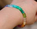 - Solid Gold 14K Rainbow Bracelet with Precious Gemstones, Colorful Multi Gemstone Bracelet