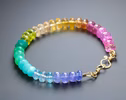 - Solid Gold 14K Rainbow Bracelet with Precious Gemstones, Colorful Multi Gemstone Bracelet