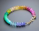- Solid Gold 14K Rainbow Bracelet with Precious Gemstones, Colorful Multi Gemstone Bracelet