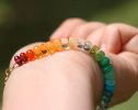- Solid Gold 14K Rainbow Gemstone Bracelet with Precious Stones, Colorful Multi Gemstone Bracelet