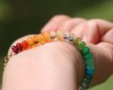 - Solid Gold 14K Rainbow Gemstone Bracelet with Precious Stones, Colorful Multi Gemstone Bracelet