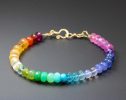 - Solid Gold 14K Rainbow Gemstone Bracelet with Precious Stones, Colorful Multi Gemstone Bracelet