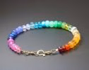 - Solid Gold 14K Rainbow Gemstone Bracelet with Precious Stones, Colorful Multi Gemstone Bracelet