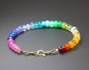 - Solid Gold 14K Rainbow Gemstone Bracelet with Precious Stones, Colorful Multi Gemstone Bracelet