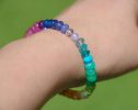 - Solid Gold 14K Rainbow Gemstone Bracelet with Precious Stones, Colorful Multi Gemstone Bracelet