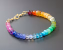 - Solid Gold 14K Rainbow Gemstone Bracelet with Precious Stones, Colorful Multi Gemstone Bracelet