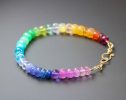 - Solid Gold 14K Rainbow Gemstone Bracelet with Precious Stones, Colorful Multi Gemstone Bracelet