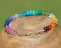 - Solid Gold 14K Rainbow Gemstone Bracelet with Precious Stones, Colorful Multi Gemstone Bracelet