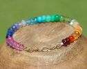 - Solid Gold 14K Rainbow Gemstone Bracelet with Precious Stones, Colorful Multi Gemstone Bracelet