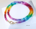 - Solid Gold 14K Rainbow Genuine Gemstone Necklace, Multi Gemstone Beaded Necklace