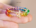 - Solid Gold 14K Rainbow Hoop Earrings
