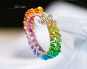 - Solid Gold 14K Rainbow Hoop Earrings
