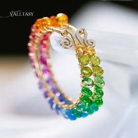 The Infinity Earrings – Solid Gold 14K Rainbow Hoop Earrings