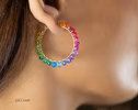- Solid Gold 14K Rainbow Hoop Earrings