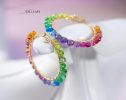 - Solid Gold 14K Rainbow Hoop Earrings