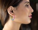 - Solid Gold 14K Rainbow Hoop Earrings