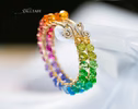 - Solid Gold 14K Rainbow Hoop Earrings