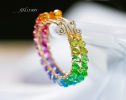 - Solid Gold 14K Rainbow Hoop Earrings