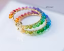 - Solid Gold 14K Rainbow Hoop Earrings