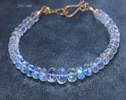 - Solid Gold 14K Rainbow Moonstone Blue Glow Bracelet, Moonstone Beaded Bracelet