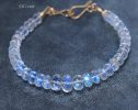 - Solid Gold 14K Rainbow Moonstone Blue Glow Bracelet, Moonstone Beaded Bracelet