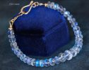 - Solid Gold 14K Rainbow Moonstone Blue Glow Bracelet, Moonstone Beaded Bracelet