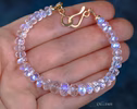 - Solid Gold 14K Rainbow Moonstone Blue Glow Bracelet, Moonstone Beaded Bracelet