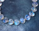 - Solid Gold 14K Rainbow Moonstone Bracelet, Bold Blue Glow Moonstone Beaded Bracelet