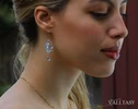 - Solid Gold 14K Rainbow Moonstone Earrings, Luxury Cascade Earrings