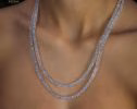 - Solid Gold 14K Rainbow Moonstone Necklace, Double Layered Necklace, Long Necklace, Multi Wrap Bracelet, Multi Layered Bracelet