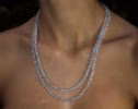 - Solid Gold 14K Rainbow Moonstone Necklace, Double Layered Necklace, Long Necklace, Multi Wrap Bracelet, Multi Layered Bracelet