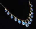 - Solid Gold 14K Rainbow Moonstone Necklace, Drop Necklace, Statement Necklace