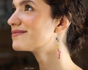 - Rainbow Multi Sapphire Earrings, Precious Gemstone Drop Earrings in Gold Filled
