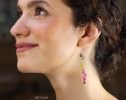 - Rainbow Multi Sapphire Earrings, Precious Gemstone Drop Earrings in Gold Filled