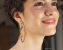 - Rainbow Multi Sapphire Earrings, Precious Gemstone Drop Earrings in Gold Filled