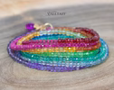 - Solid Gold 14K Rainbow Multi Wrap Bracelet Necklace, Multi Layered Bracelet, Double Layered Necklace, Long Necklace