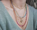 - Solid Gold 14K Rainbow Multi Wrap Bracelet Necklace, Multi Layered Bracelet, Double Layered Necklace, Long Necklace