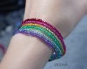 - Solid Gold 14K Rainbow Multi Wrap Bracelet Necklace, Multi Layered Bracelet, Double Layered Necklace, Long Necklace