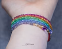 - Solid Gold 14K Rainbow Multi Wrap Bracelet Necklace, Multi Layered Bracelet, Double Layered Necklace, Long Necklace