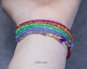 - Solid Gold 14K Rainbow Multi Wrap Bracelet Necklace, Multi Layered Bracelet, Double Layered Necklace, Long Necklace