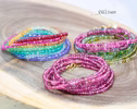 - Solid Gold 14K Rainbow Multi Wrap Bracelet Necklace, Multi Layered Bracelet, Double Layered Necklace, Long Necklace