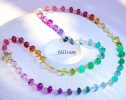 - Solid Gold 14K Rainbow Necklace Wire Wrapped in Gold, Gemmy Necklace, Colorful Multi Stone Long Necklace