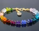 - Solid Gold 14K Rainbow Precious Gemstone Bracelet, Chakra Gemstone Bracelet