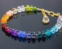 - Solid Gold 14K Rainbow Precious Gemstone Bracelet, Chakra Gemstone Bracelet