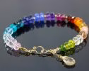 - Solid Gold 14K Rainbow Precious Gemstone Bracelet, Chakra Gemstone Bracelet